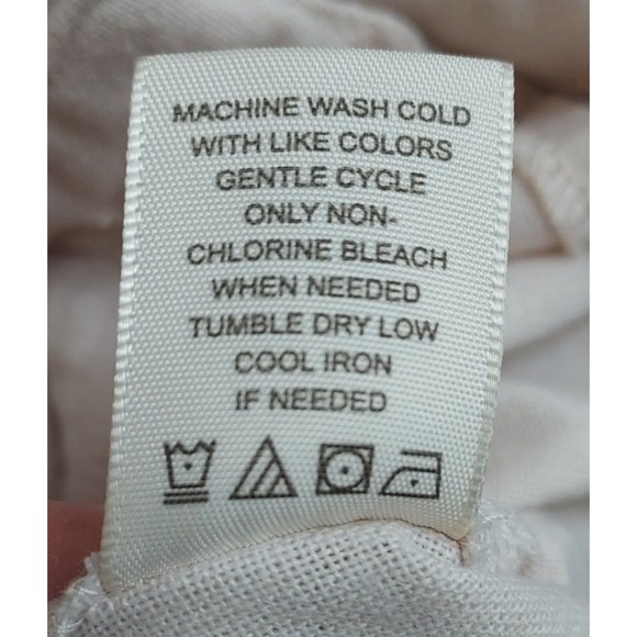 NWOT Ladies No Comment Ivory Cropped /Cuffed Tie Shoulder Bib Overalls Size L - Picture 12 of 12